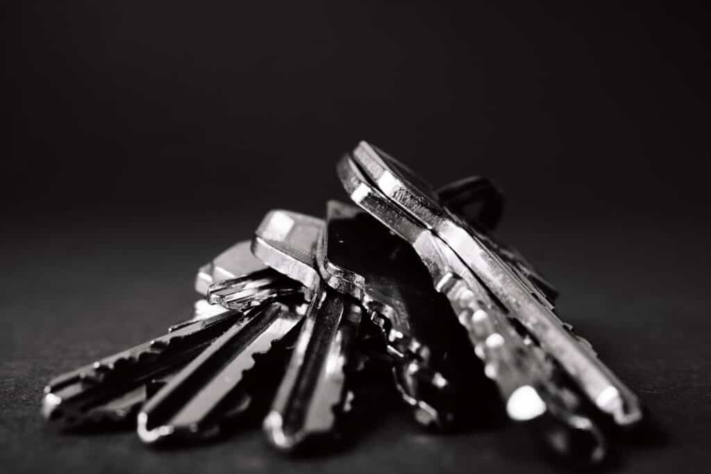 a picture of keys for many safes