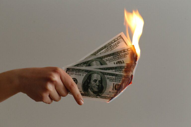paper money burning